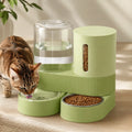 Kacoomi 2-Pack Automatic Gravity Feeder & Water Dispenser Set for Cats, Dogs - 2.4L Auto-Refill Water, 88Oz Mess-Free Food, Large-Capacity Stainless Steel Bowl, Easy-Clean Materials Simplify Upkeep