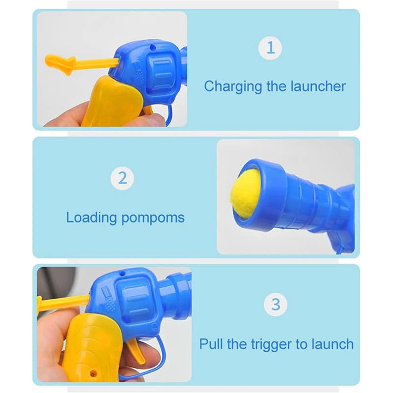 Cat Toy Interactive Fun Toy Gun Plush Ball Launches Quiet Bounce Ball to Tease the Cat Creative Mini Shooting Gun Pet Supplies