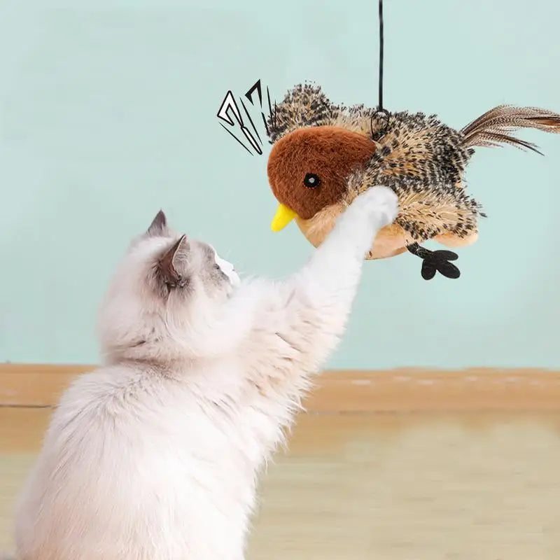 Flappy Bird Interactive Cat Toy Remote Control USB Rechargeable Pet Cat Plush Toy Flapping Bird Toy Stimulate Hunting Instincts