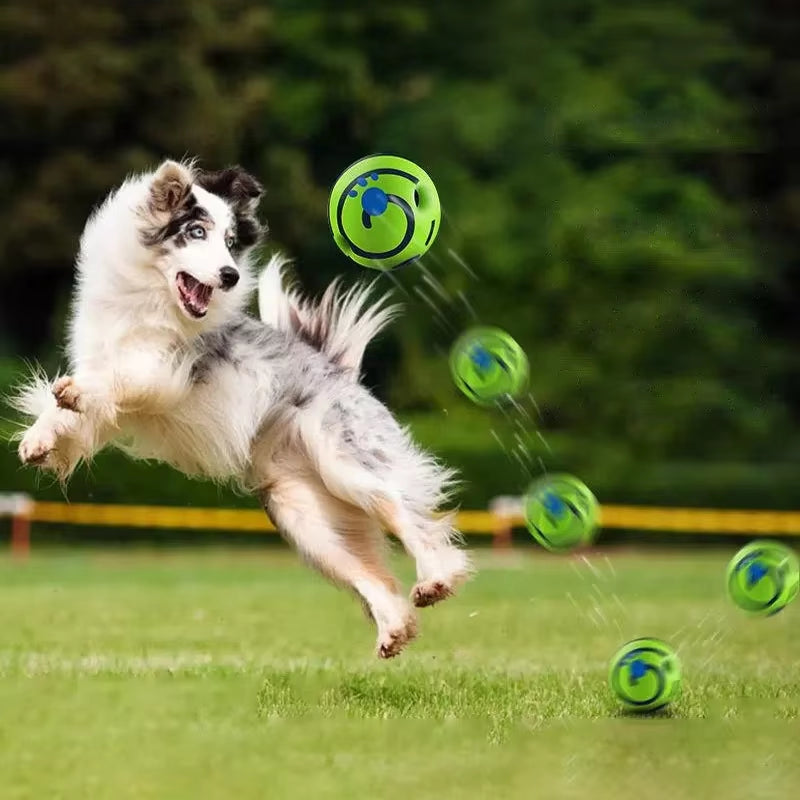 New Hot Wobble Wag Giggle Glow Ball Interactive Dog Attention Toy Fun Giggle Sounds Ball When Rolled or Shaken for Pet Dog Fun